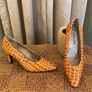 Sam & Libby Giraffe Print Leather Heels